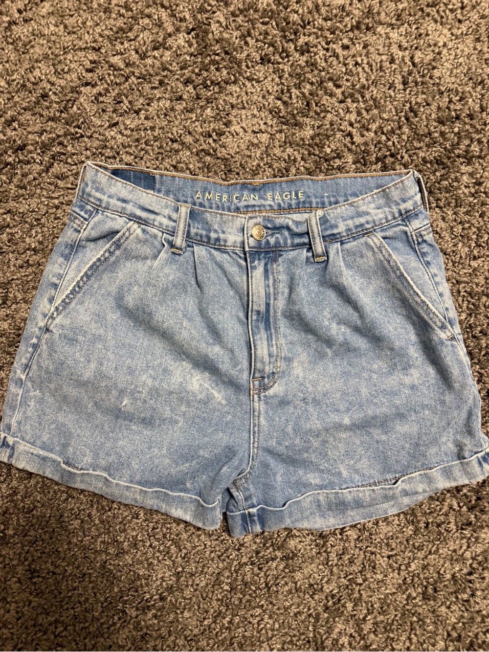 American Eagle Outfitters Washed Light Blue Denim Shorts